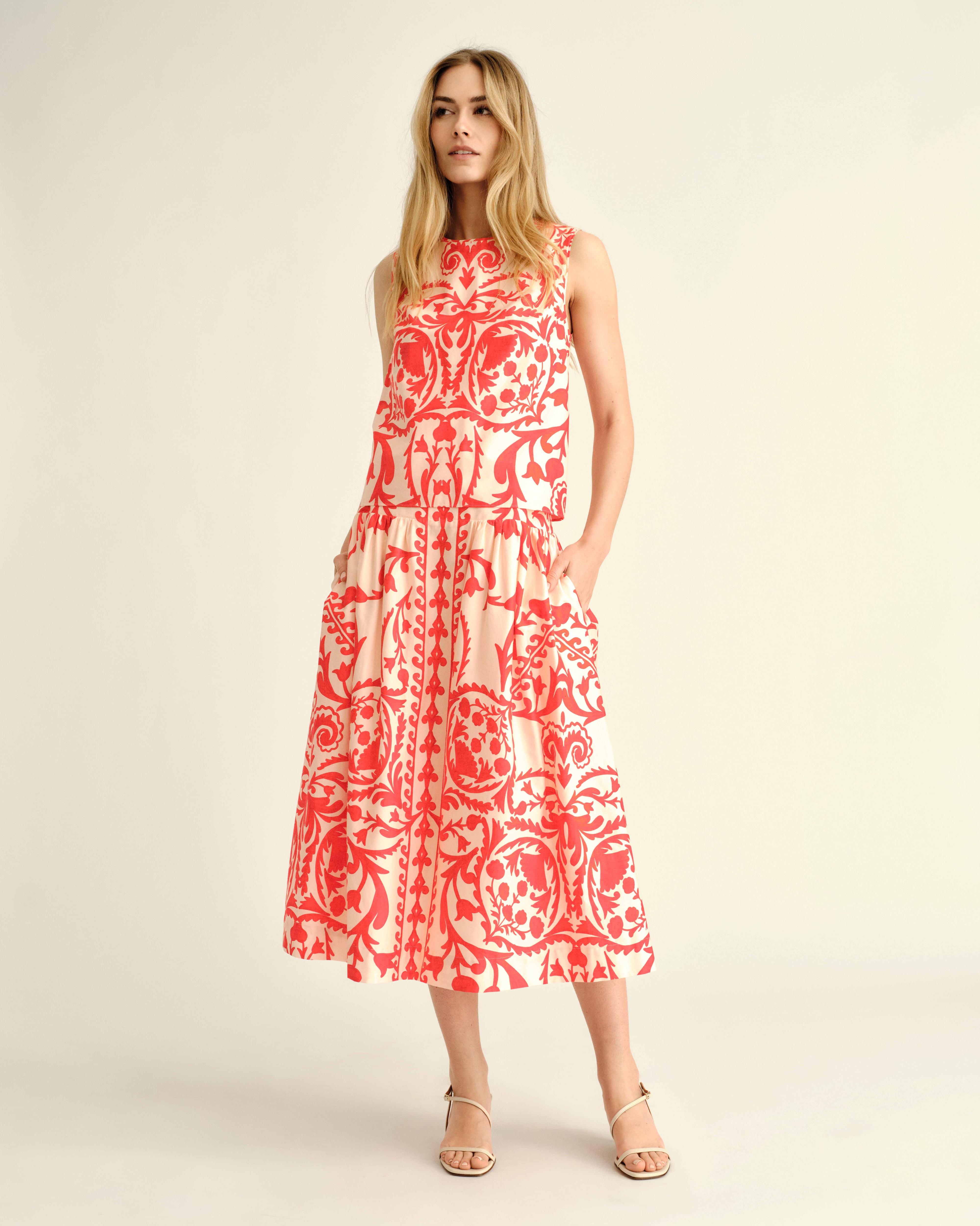 SU26 Linda Shell Top-Faraway Print-Poppy