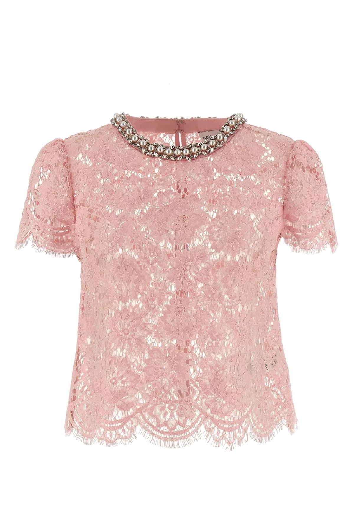 Self Portrait Pink Lace Top