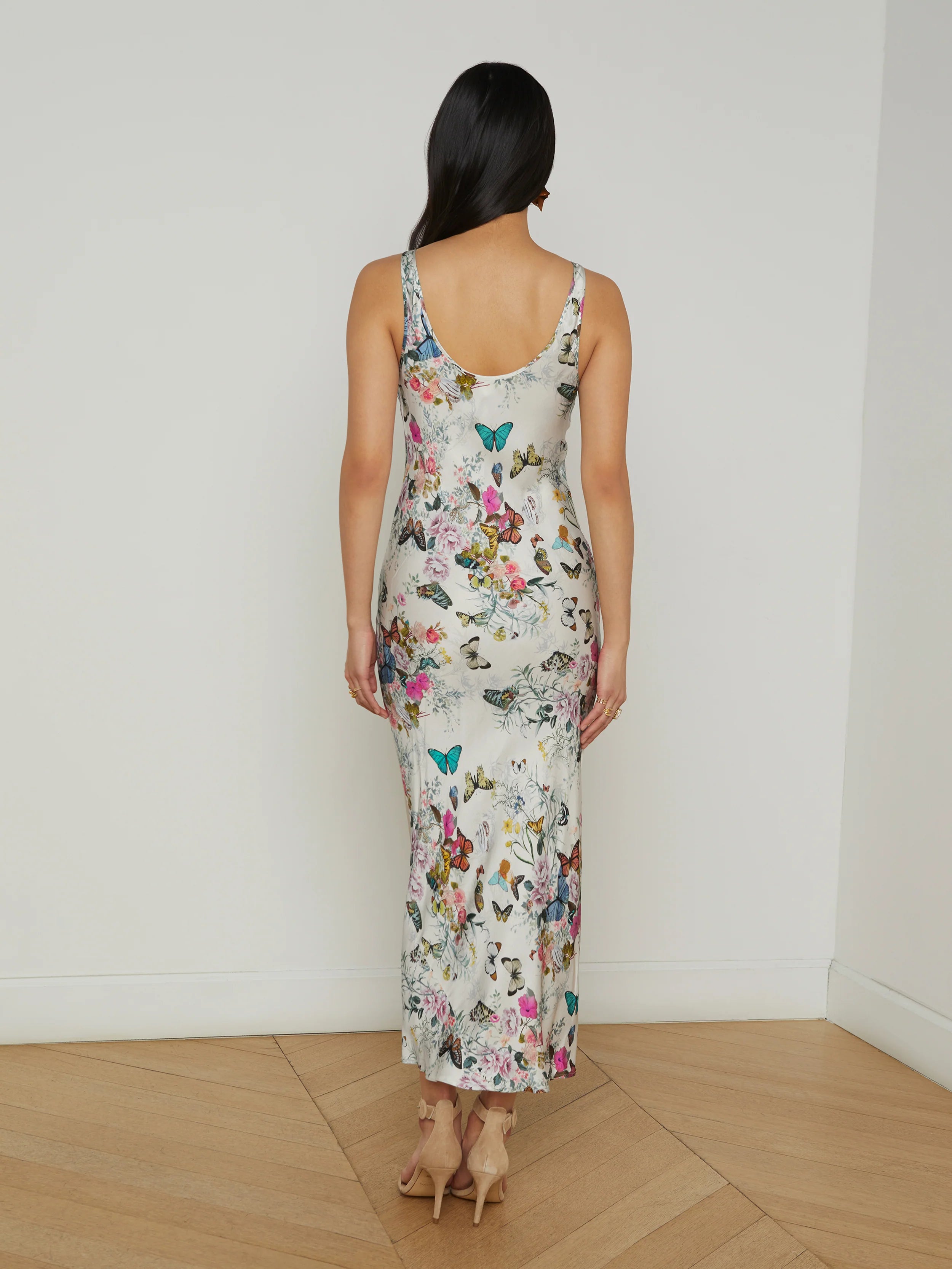 L'Agence Akiya Satin Maxi Dress