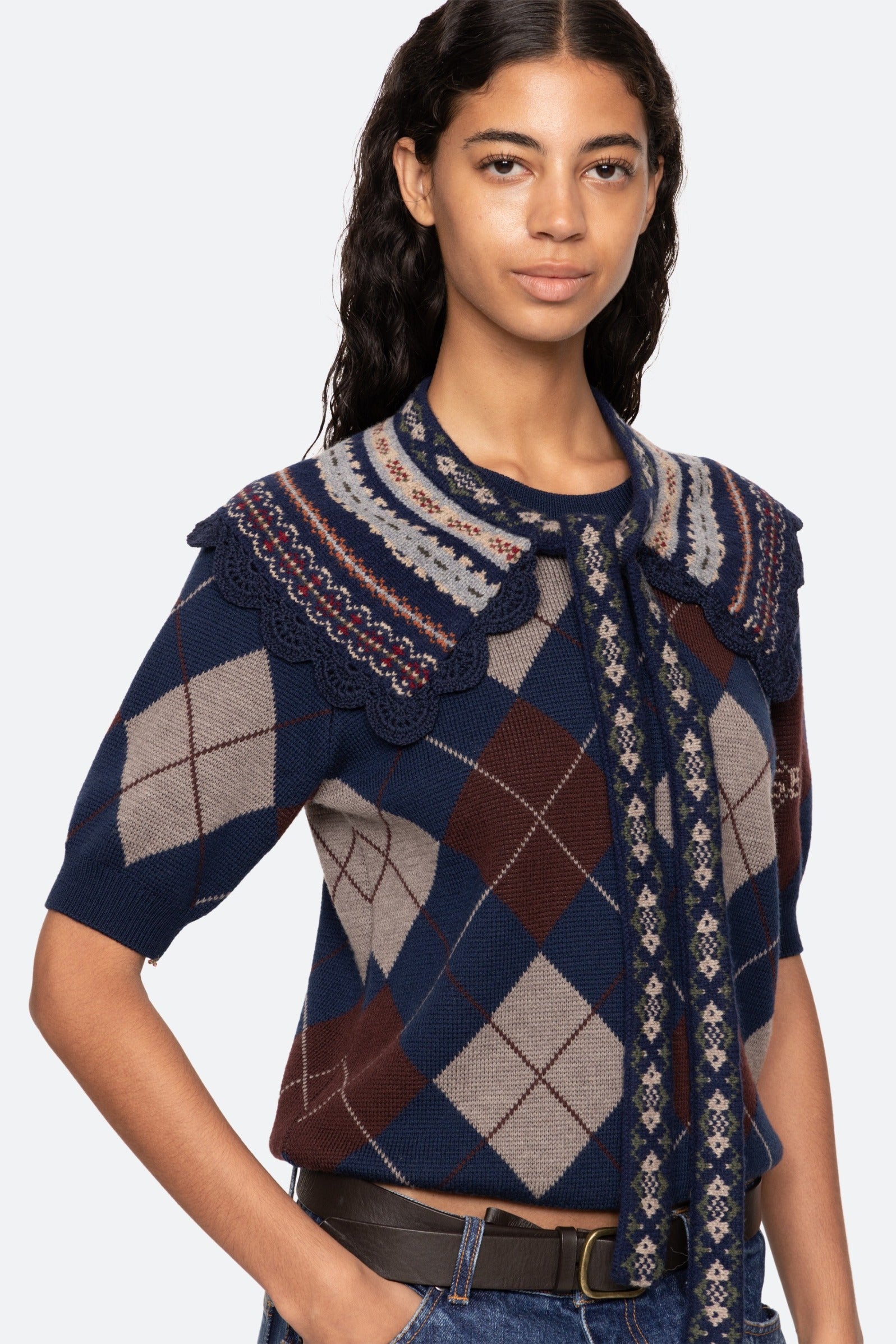 CIARA FAIR ISLE KNIT COLLAR (D1)