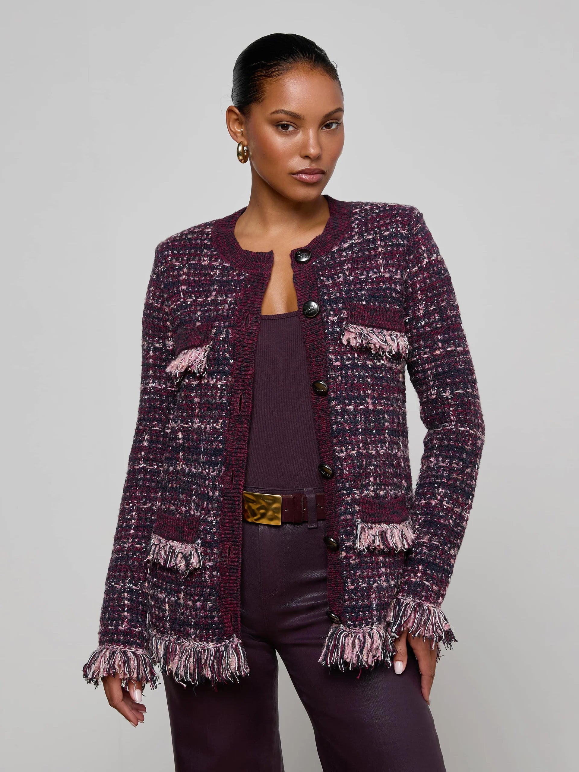 L'Agence Kastoria Fringe Cardigan