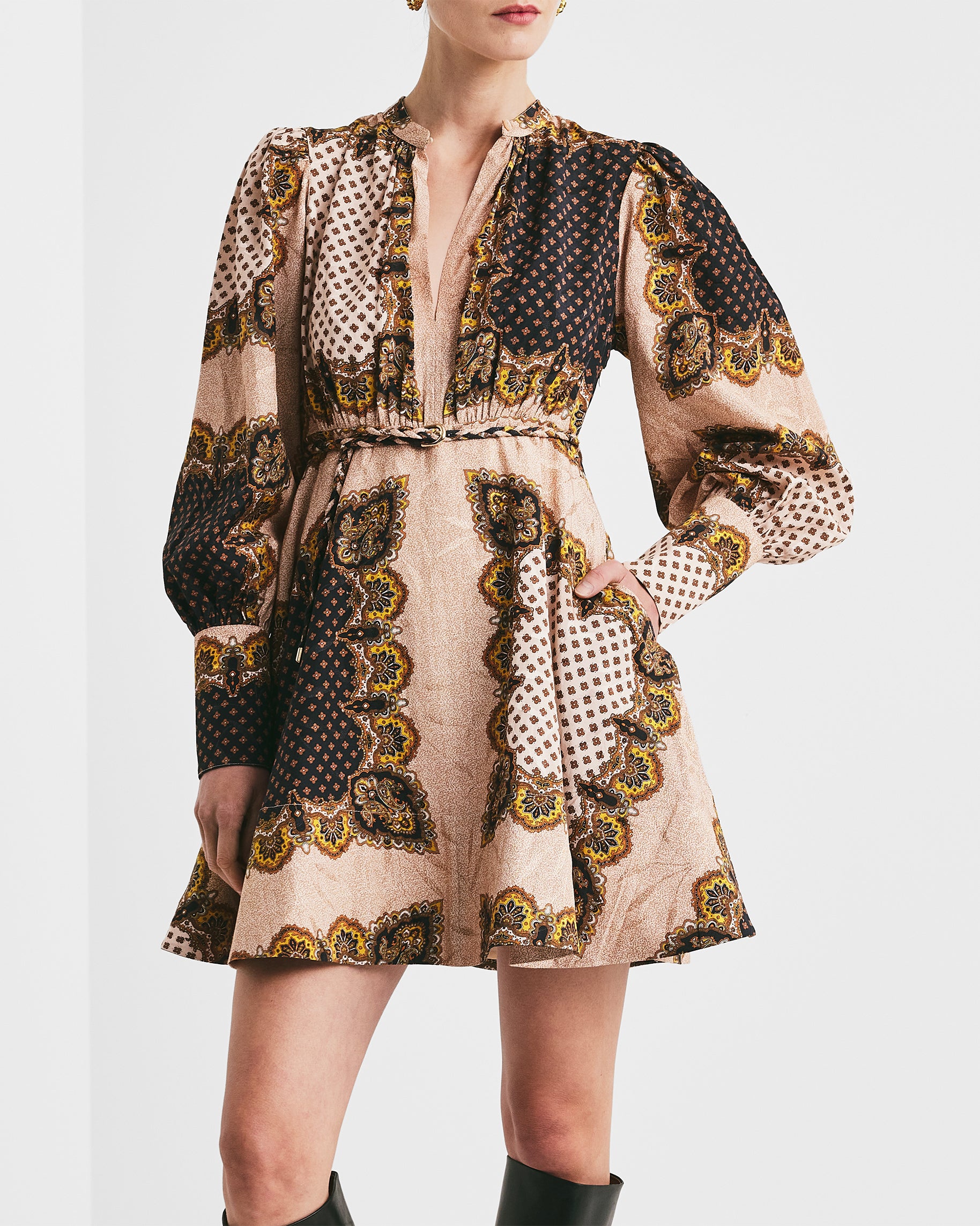 *Jacquard Mini Dress