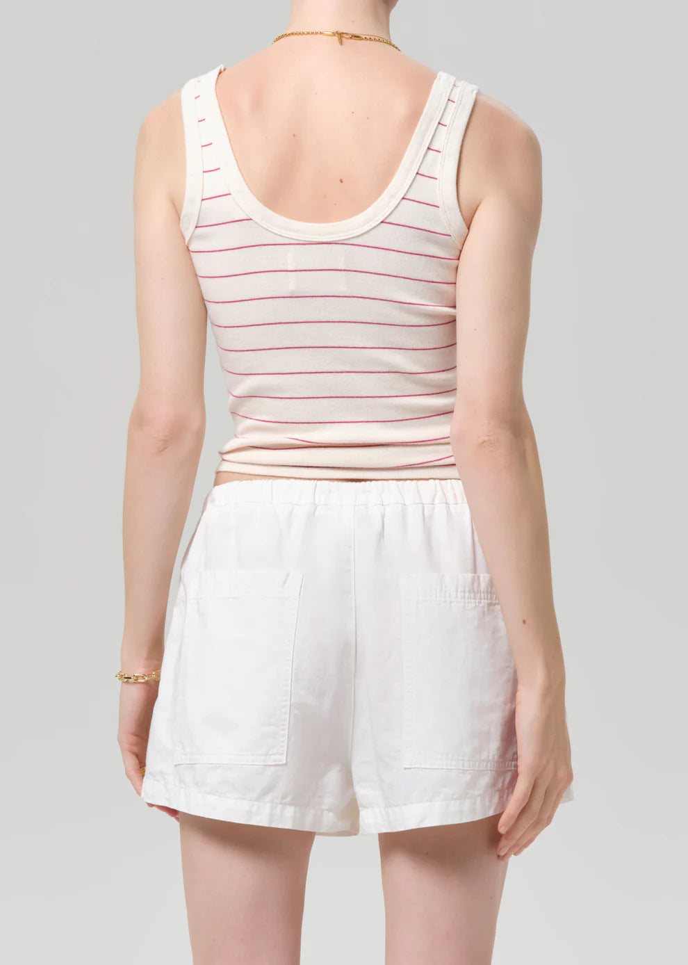 Citizens Of Humanity Faye Tank - Raspberry Pinstripe