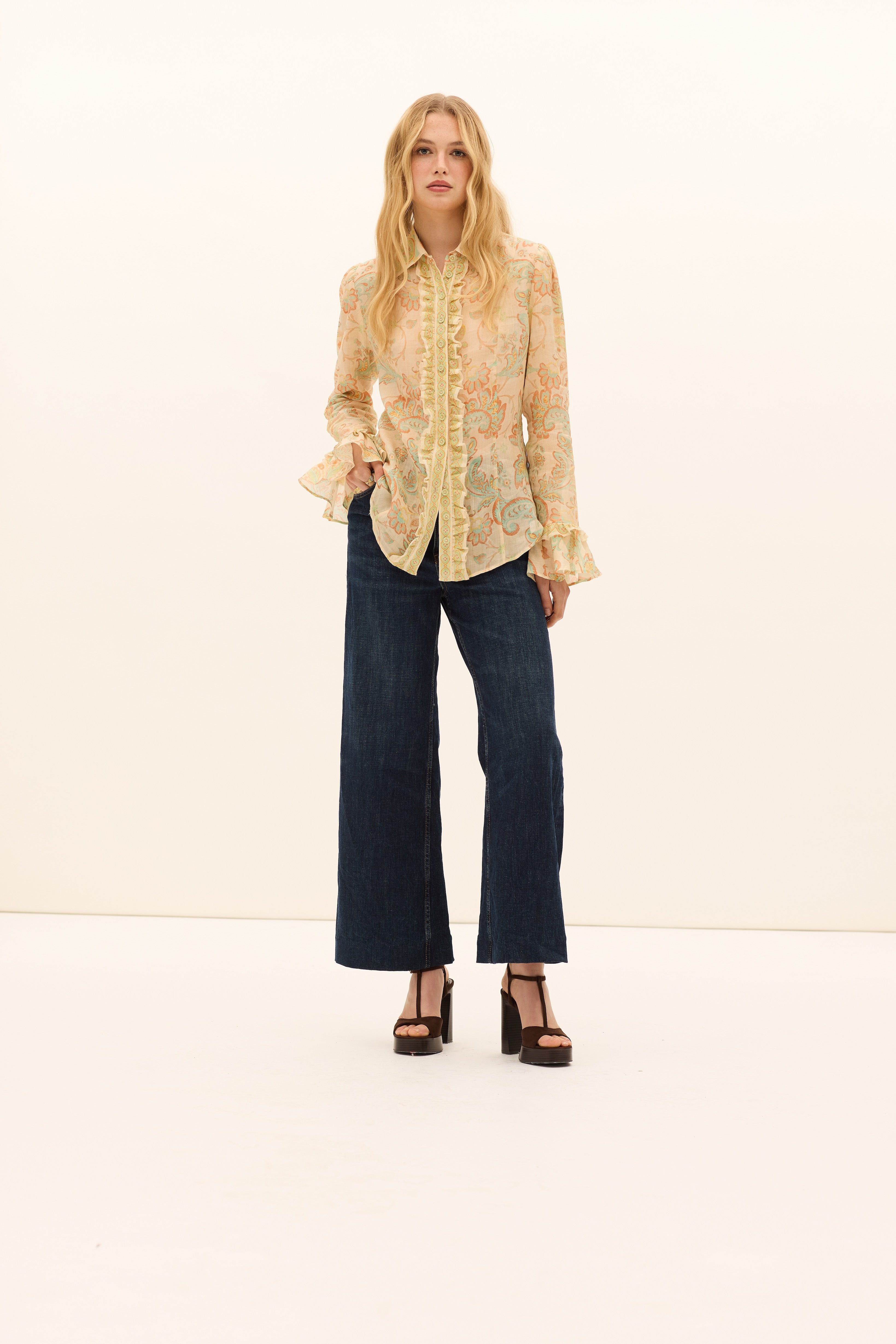 FIORDALISO FRILL BLOUSE