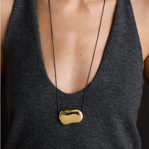 Heaven Mayhem Julia Long Necklace - Black/Gold