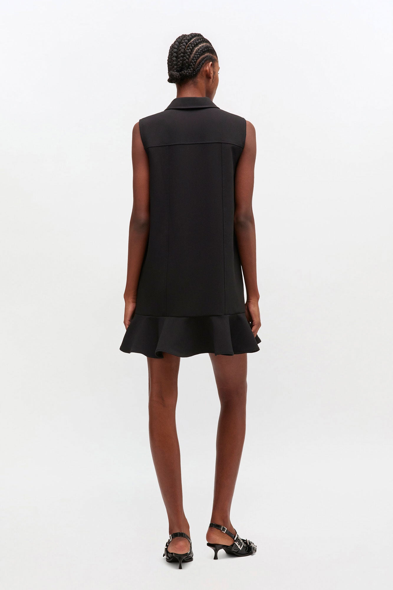 Ganni Black Twill Suiting Mini Dress