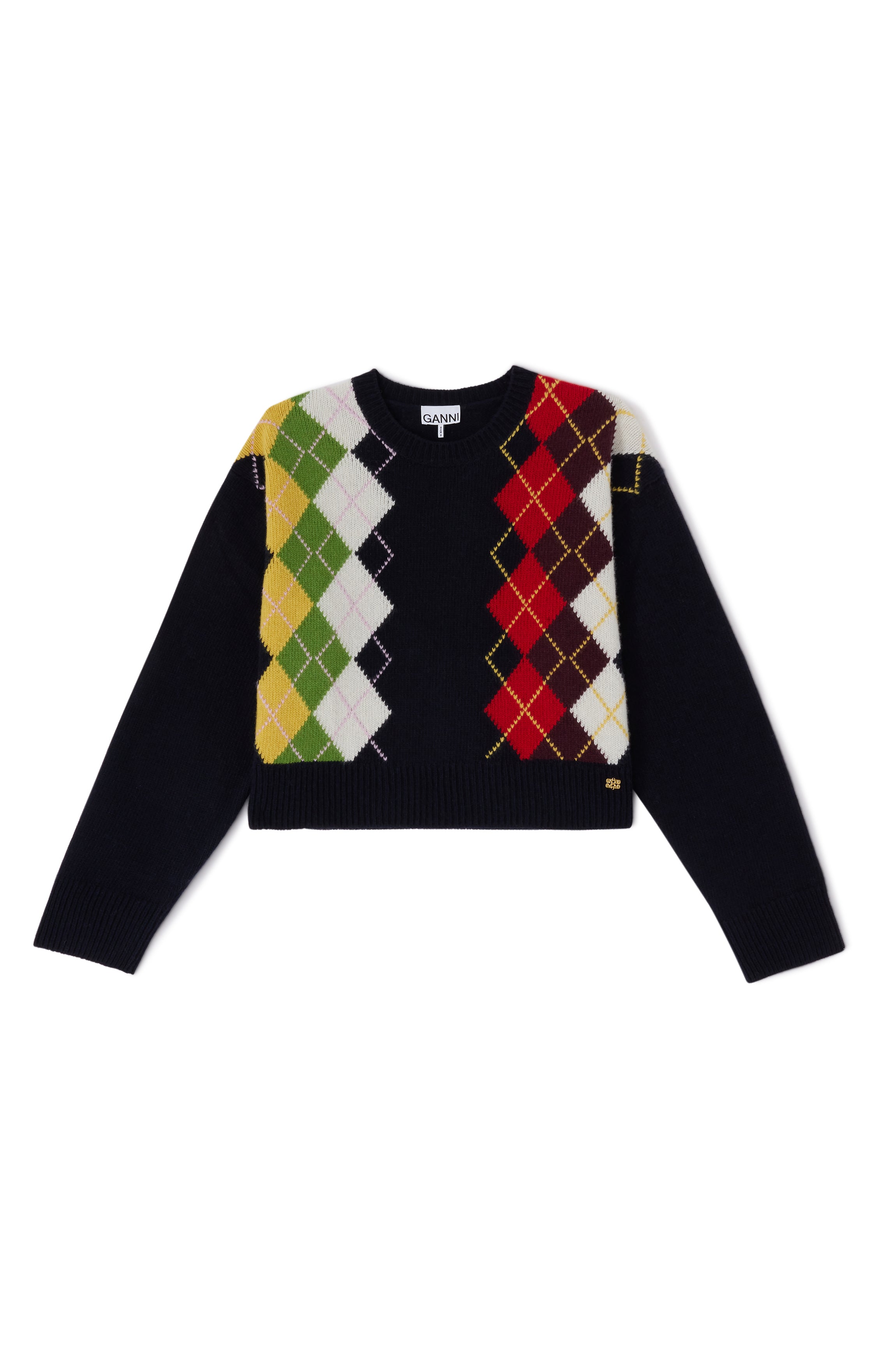 Chunky Wool Mix Argyle Knit