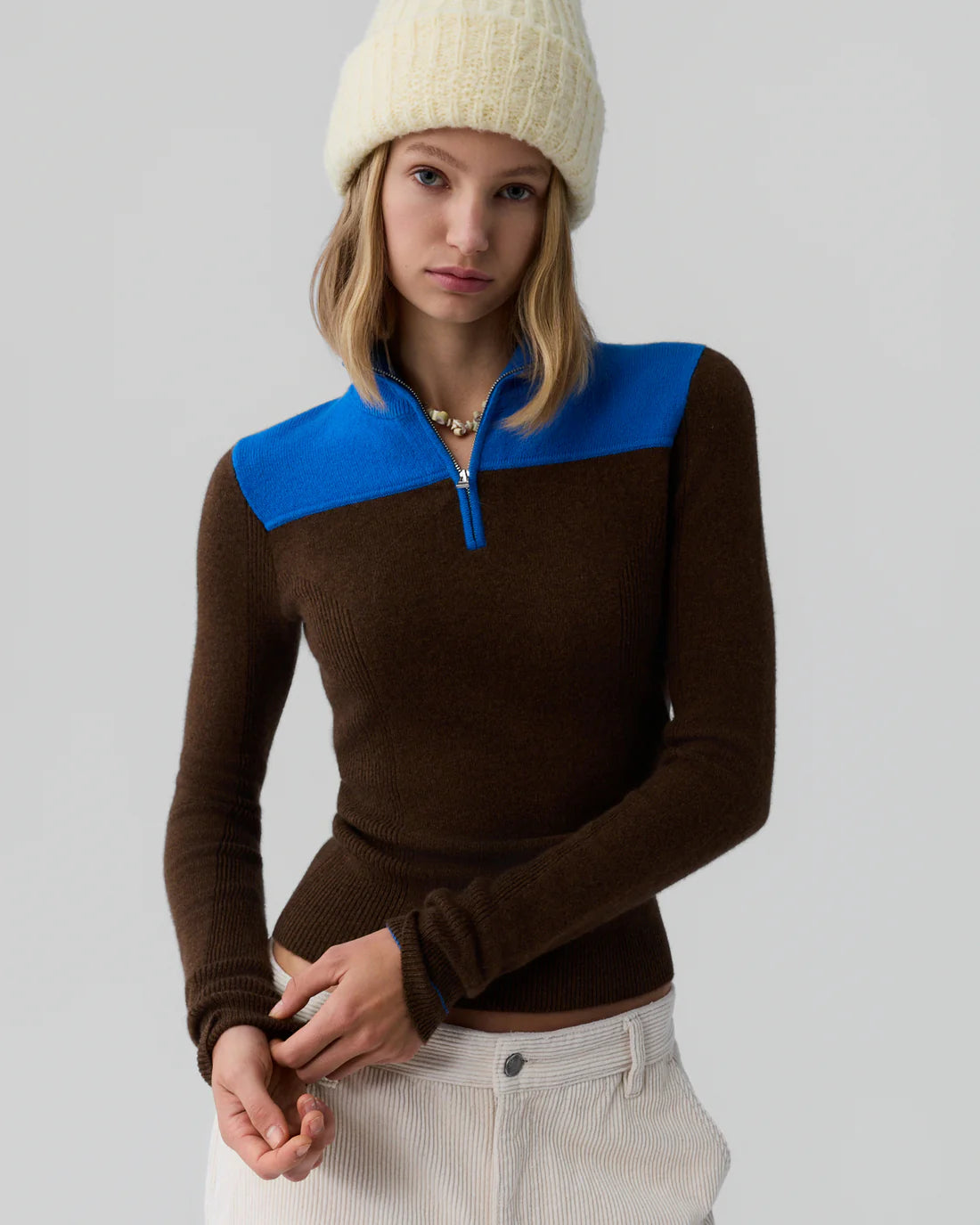 Guest In Residence Alpine Half Zip - Chestnut/Twilight