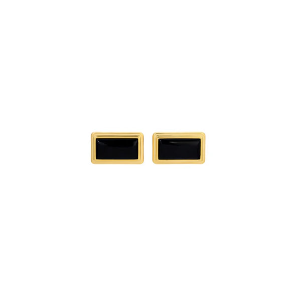 Heaven Mayhem Archer Rectangle Stud Earrings - Black/Gold