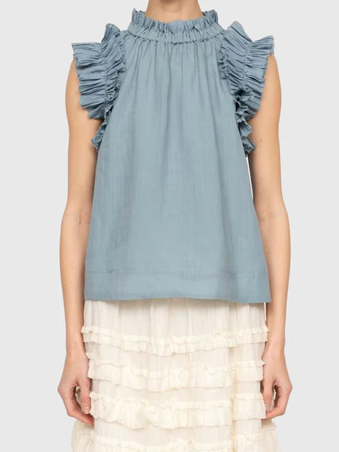 SEA New York Anise Flutter Sleeve Top