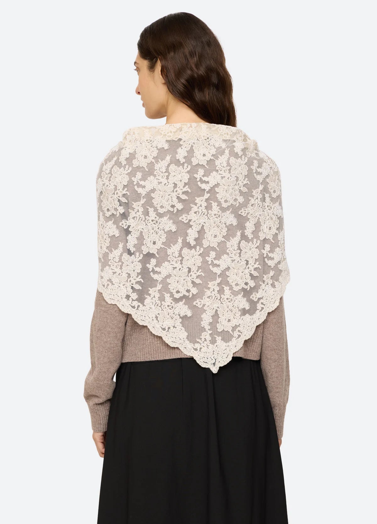 SEA New York Kirra Lace Cardigan w/ Scarf