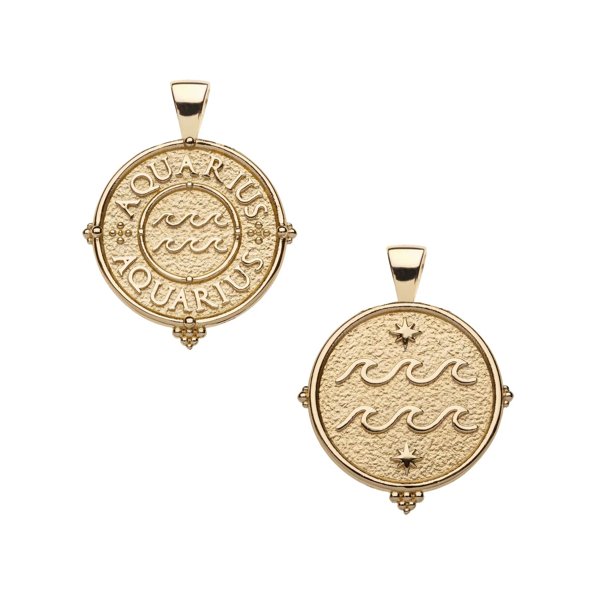 Jane Win AQUARIUS JW Small Zodiac Pendant Coin