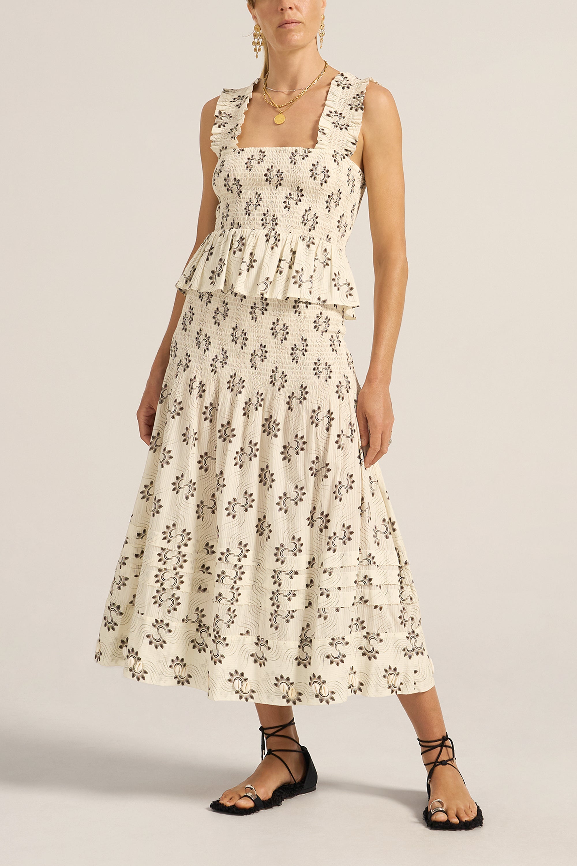 CERES SKIRT - SHELL STRIPE VOILE