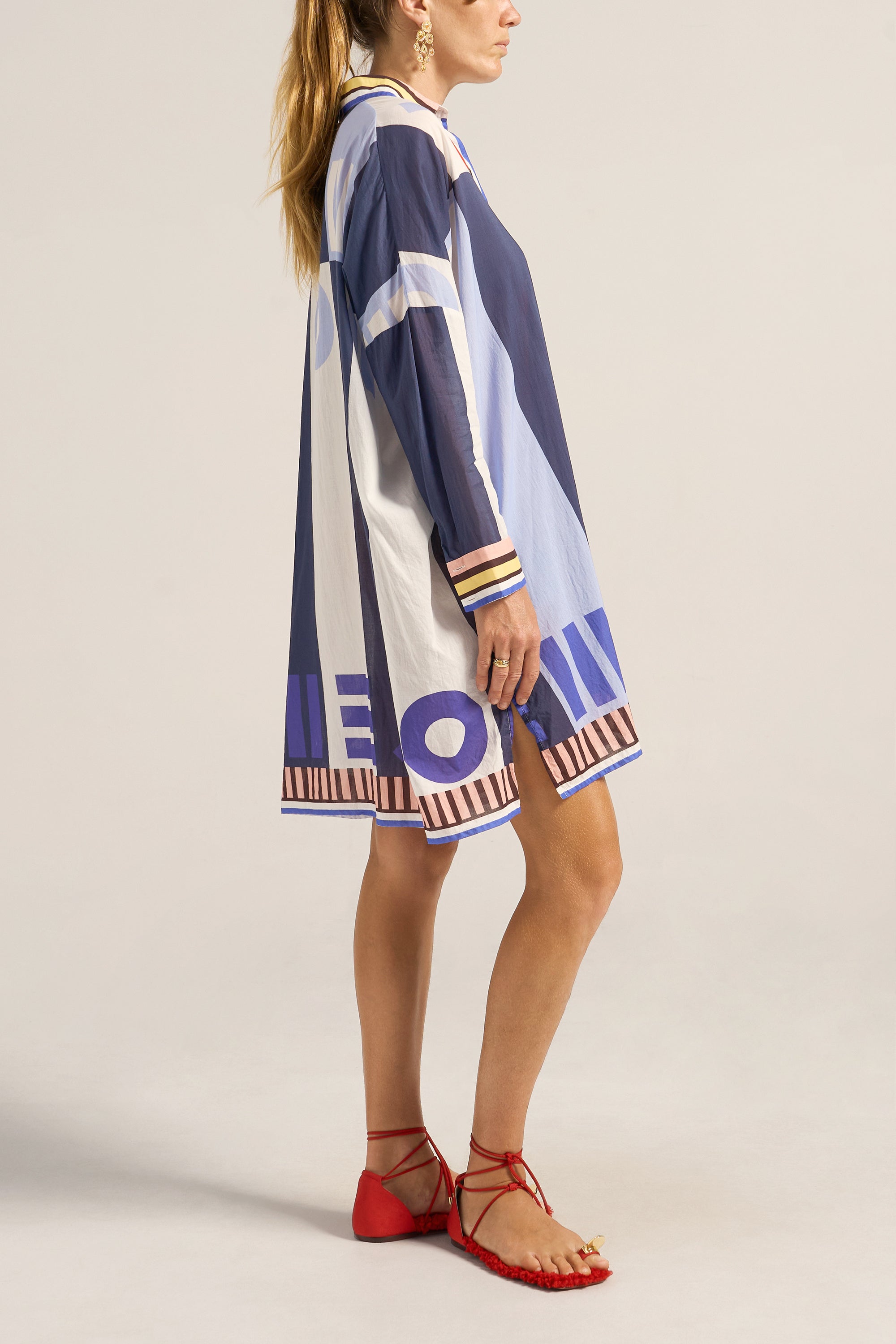 ARTEMIS SHIRT - BLUE SARONG VOILE
