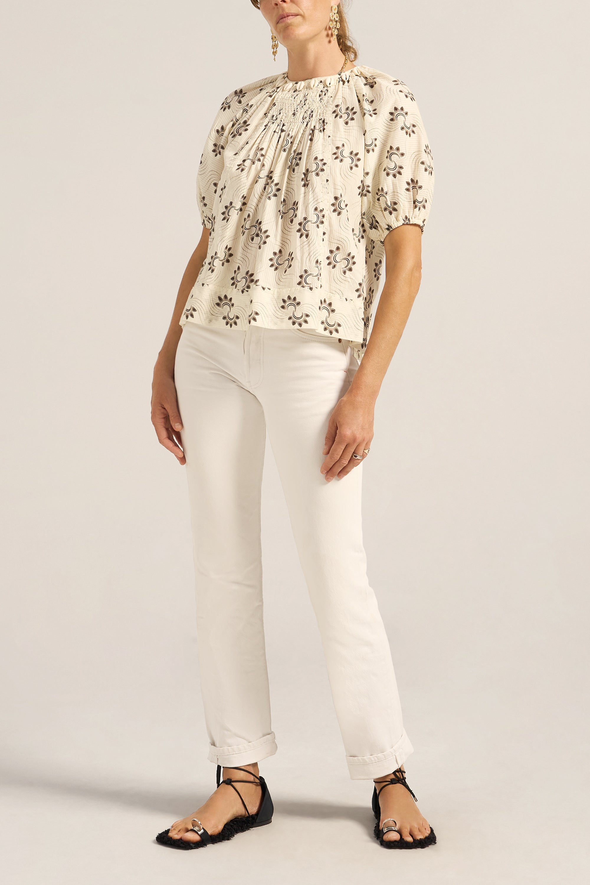 MOIRA TOP - SHELL STRIPE VOILE