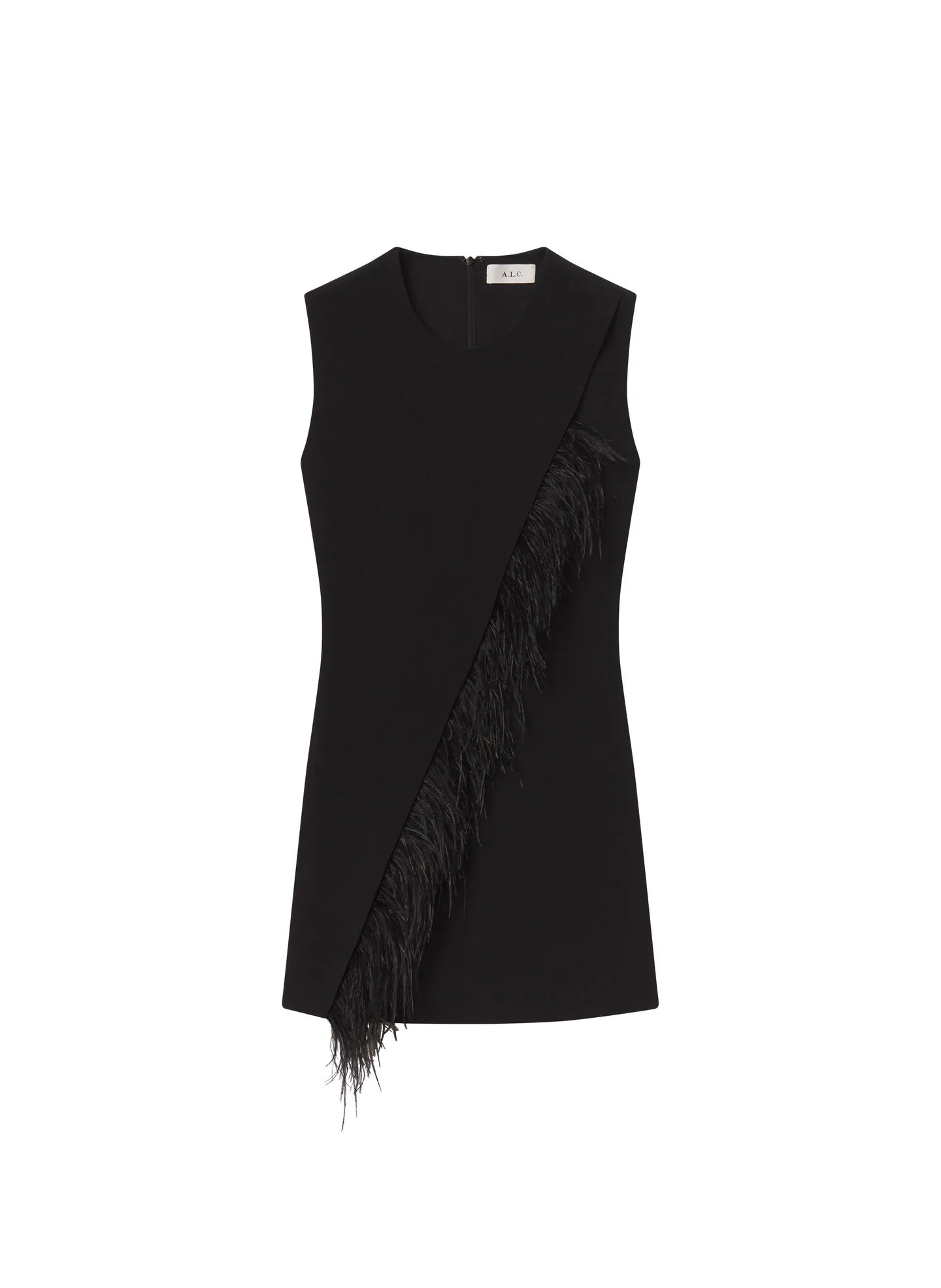 A.L.C. Beck Feather Trimmed Mini Dress