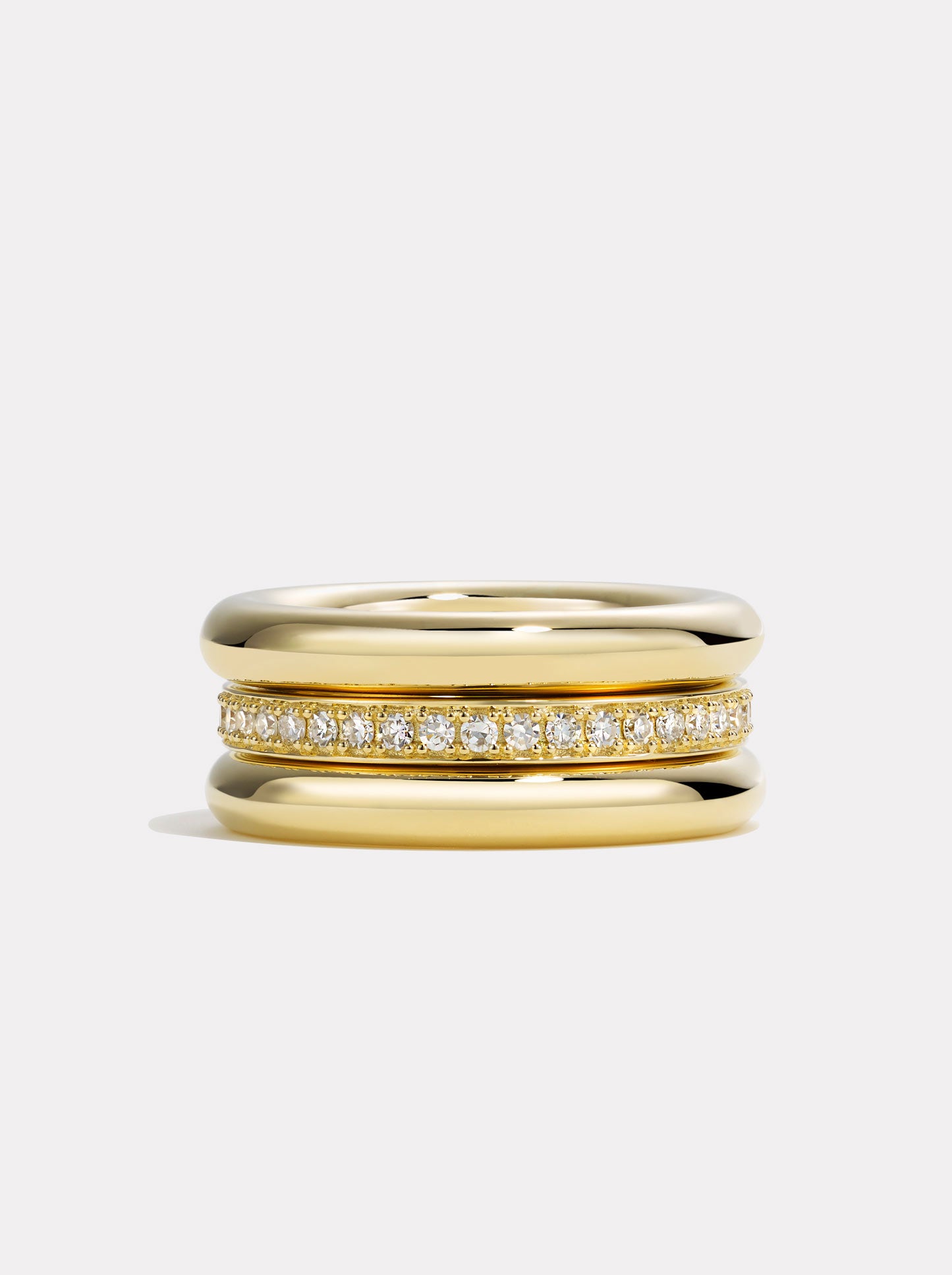 Triple Gold Diamond Pinky Stack