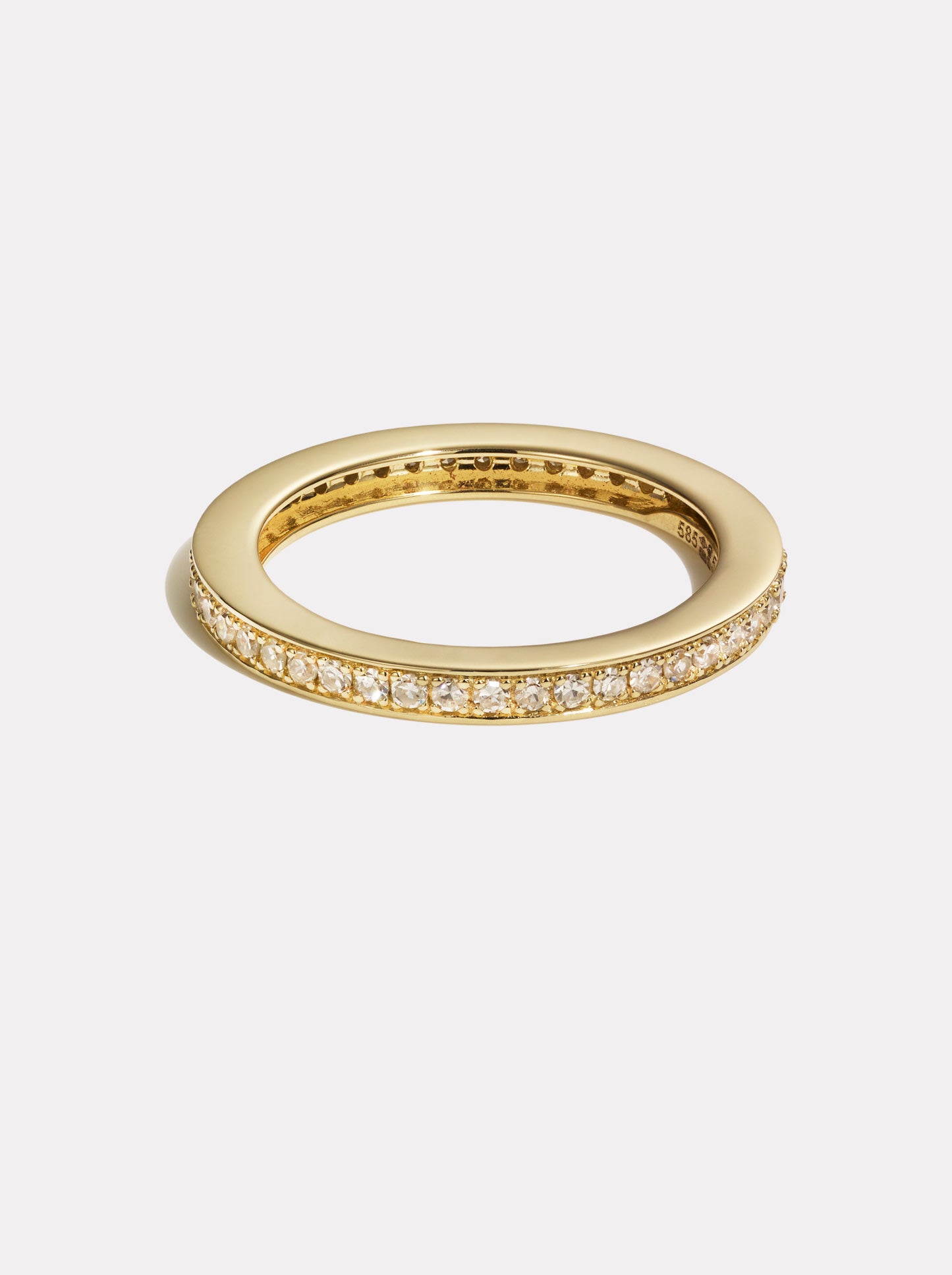 Single Line Diamond Ring | 14K Gold