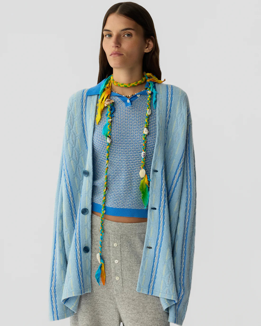 Guest In Residence Baja Everywear Cardigan - Clear Sky Combo