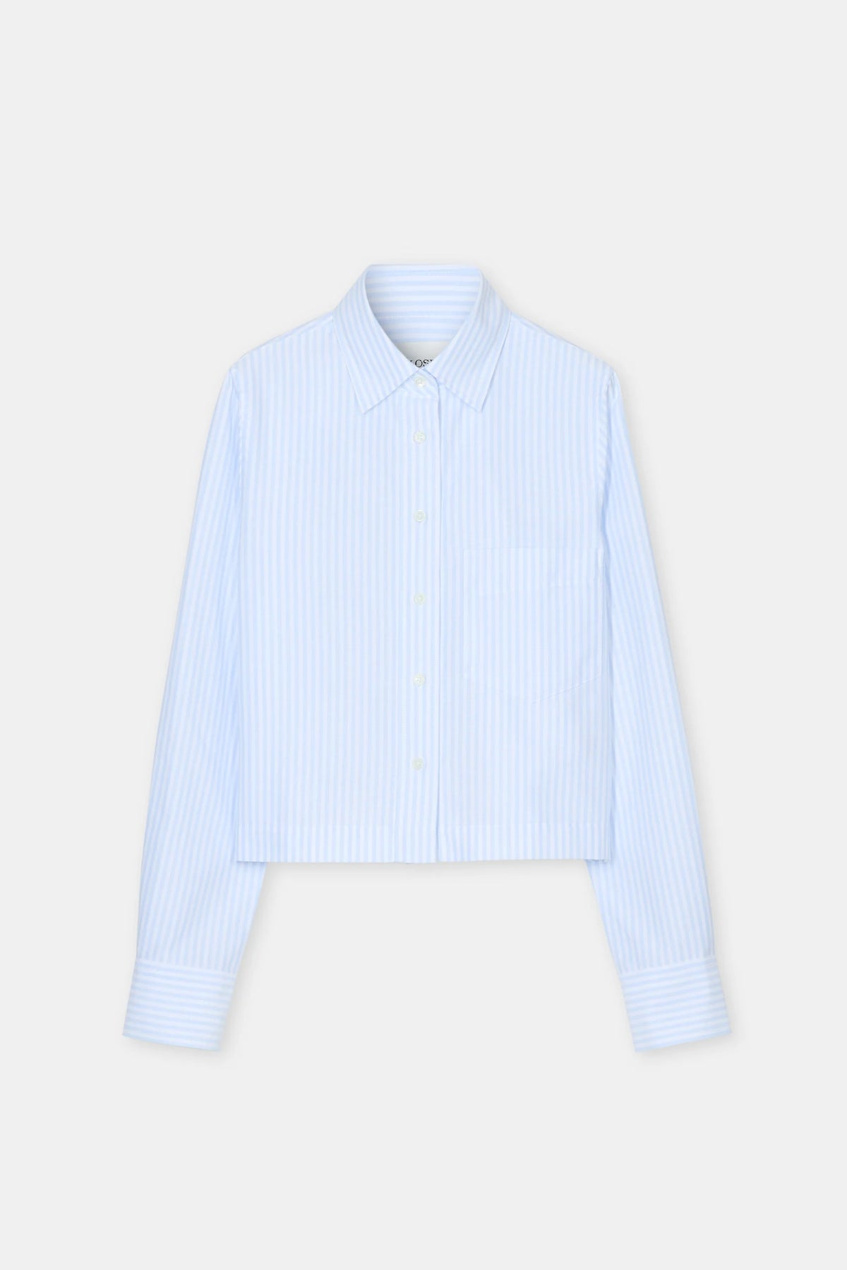 Closed Cropped Classic Shirt - Powder Blue