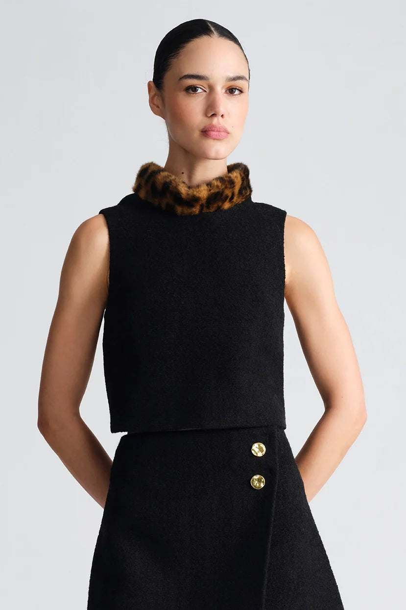 Cara Cara Gina Top - Cloud Tweed Black