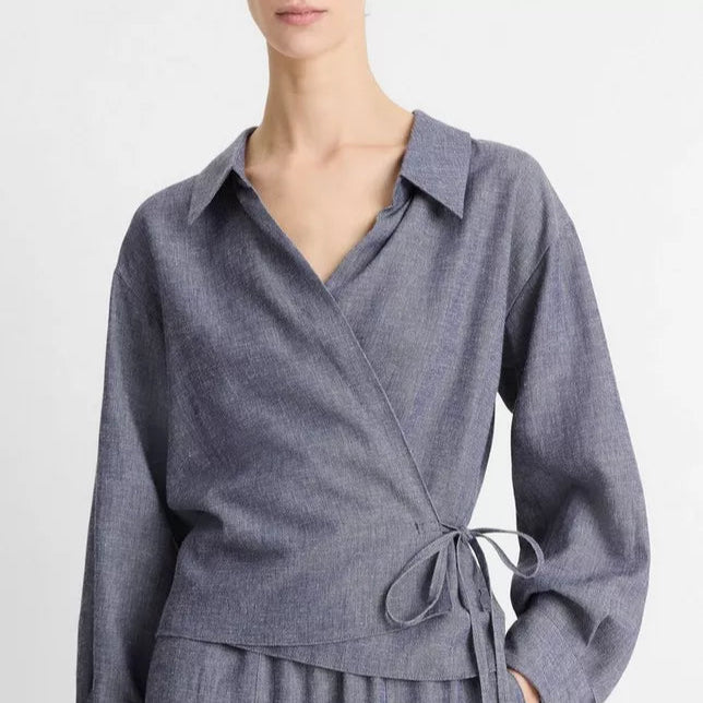 Vince Collared Wrap Top
