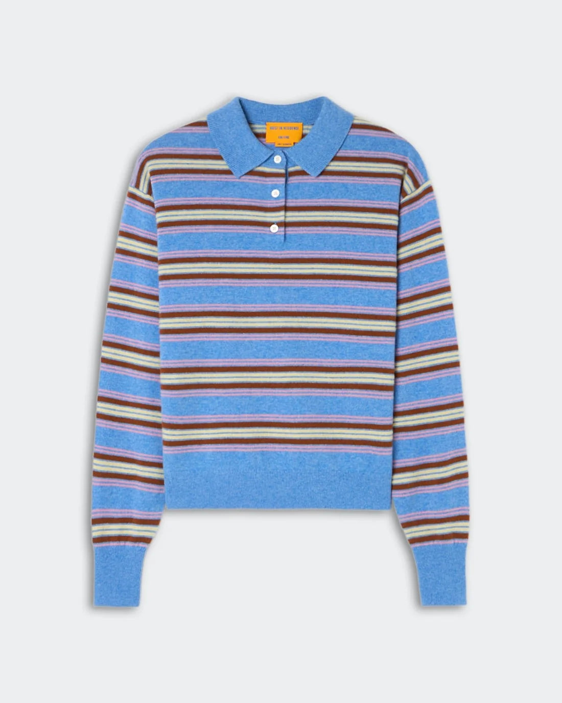 Guest In Residence Collegiate Stripe Polo - Delft Blue Combo