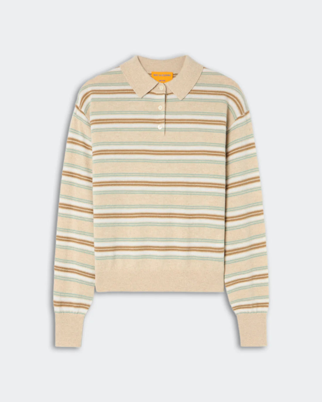 Guest In Residence Collegiate Stripe Polo - Sandstone Combo
