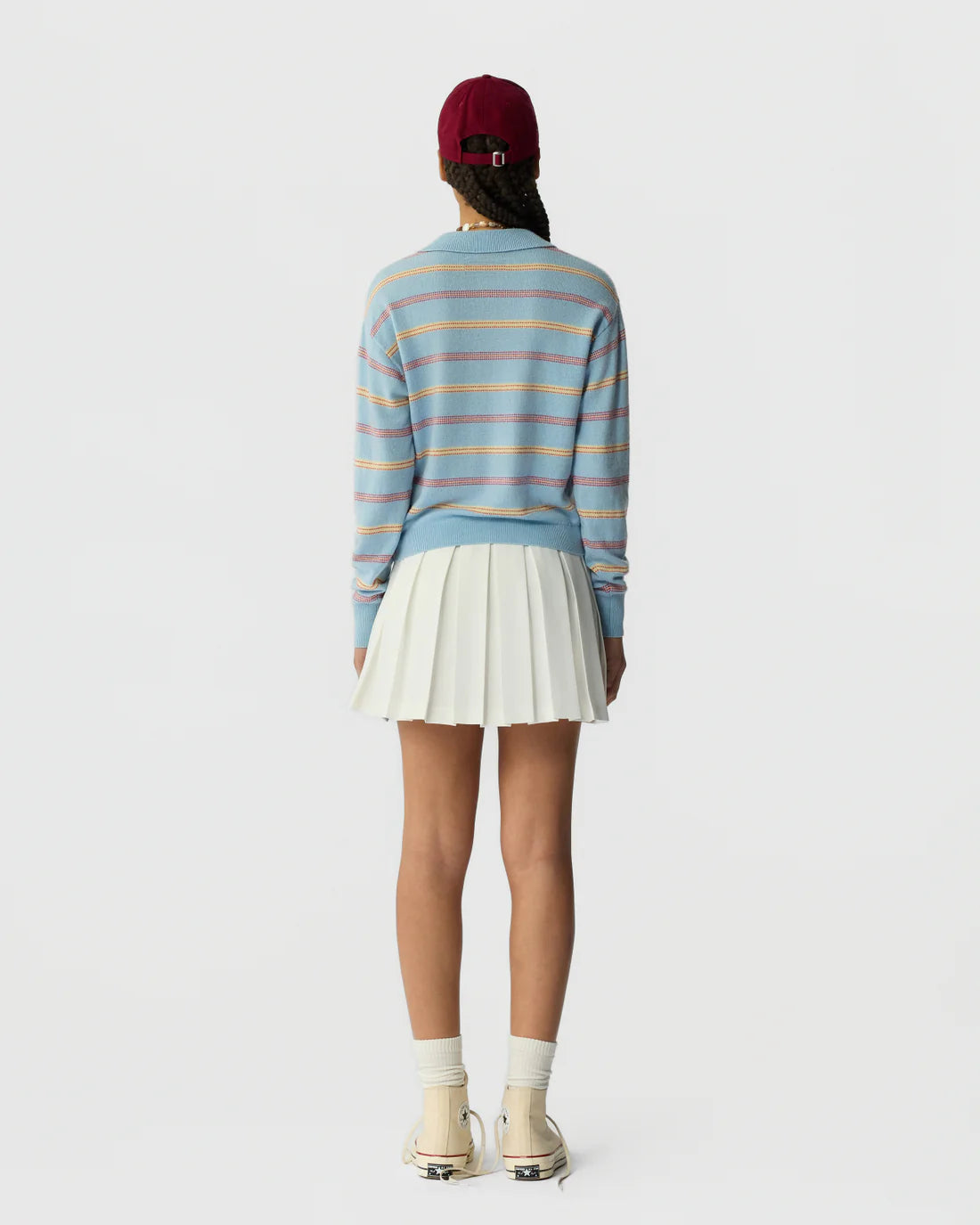 Guest In Residence Collegiate Stripe Polo - Clear Sky