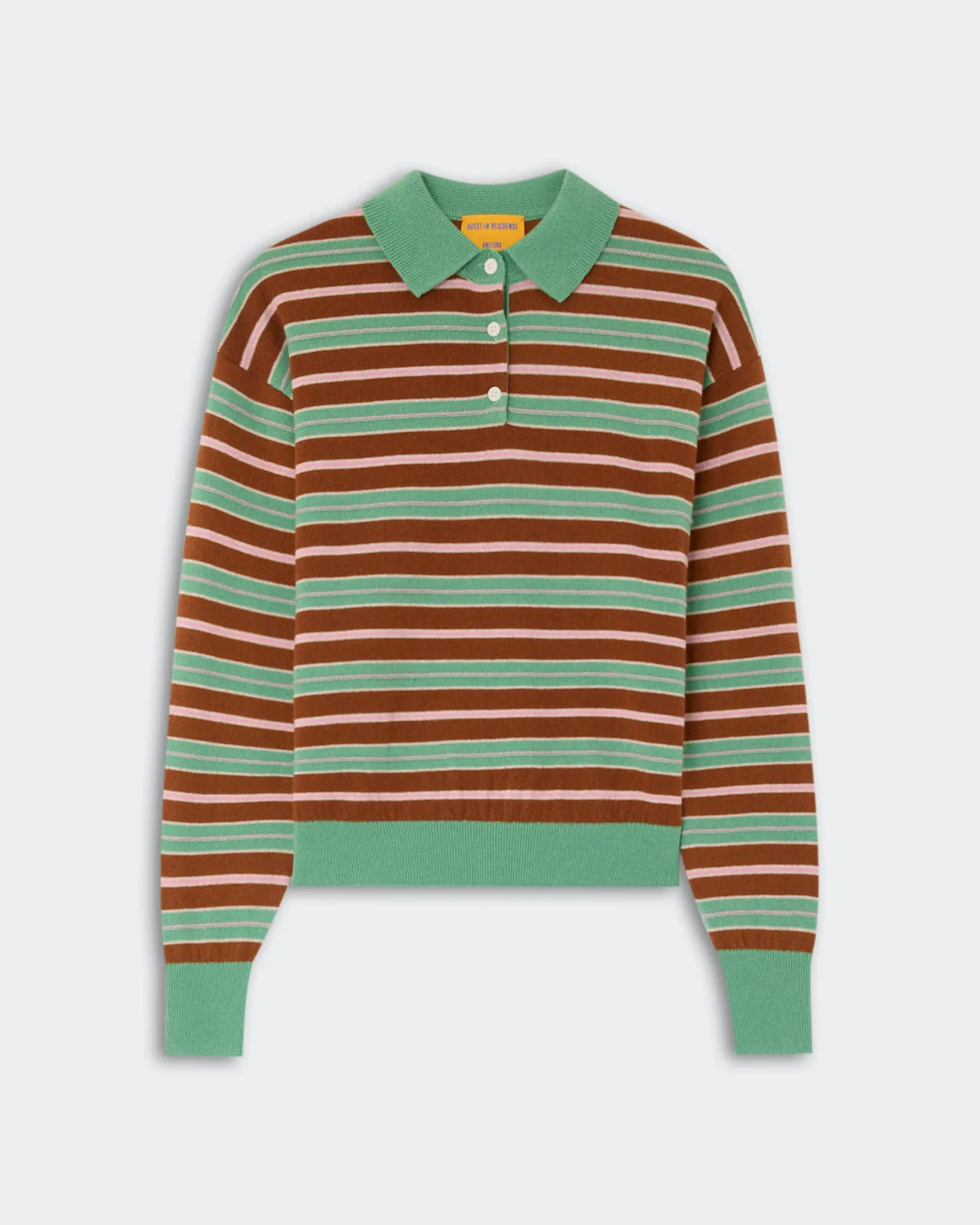 Guest In Residence Collegiate Stripe Polo - Highland Combo