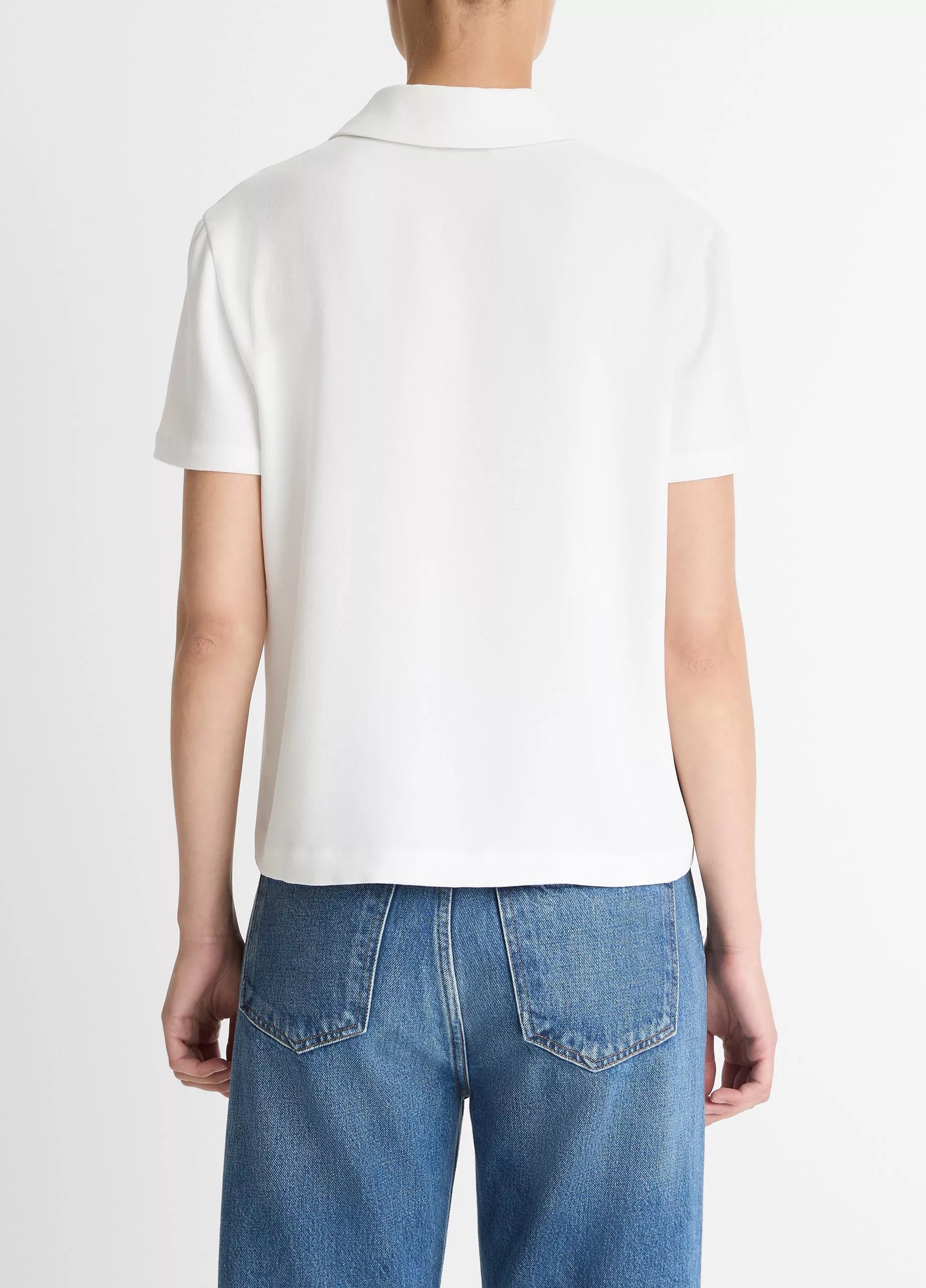 Vince Crepe S/S Polo - Off White