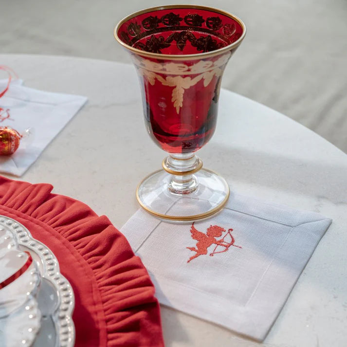 Arte Italica Cupid Linen Cocktail Napkin Set (4)