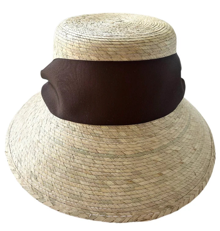 Sarah Bray Clematis Sun Hat - Chocolate Brown Ribbon