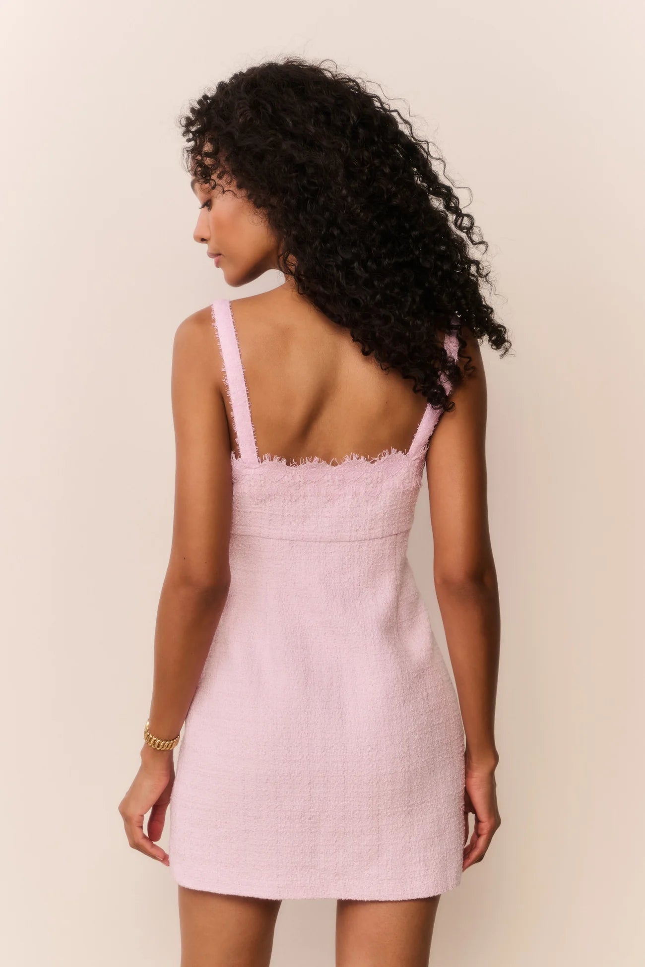 LoveShackFancy Willamina Lace Tweed Mini Dress