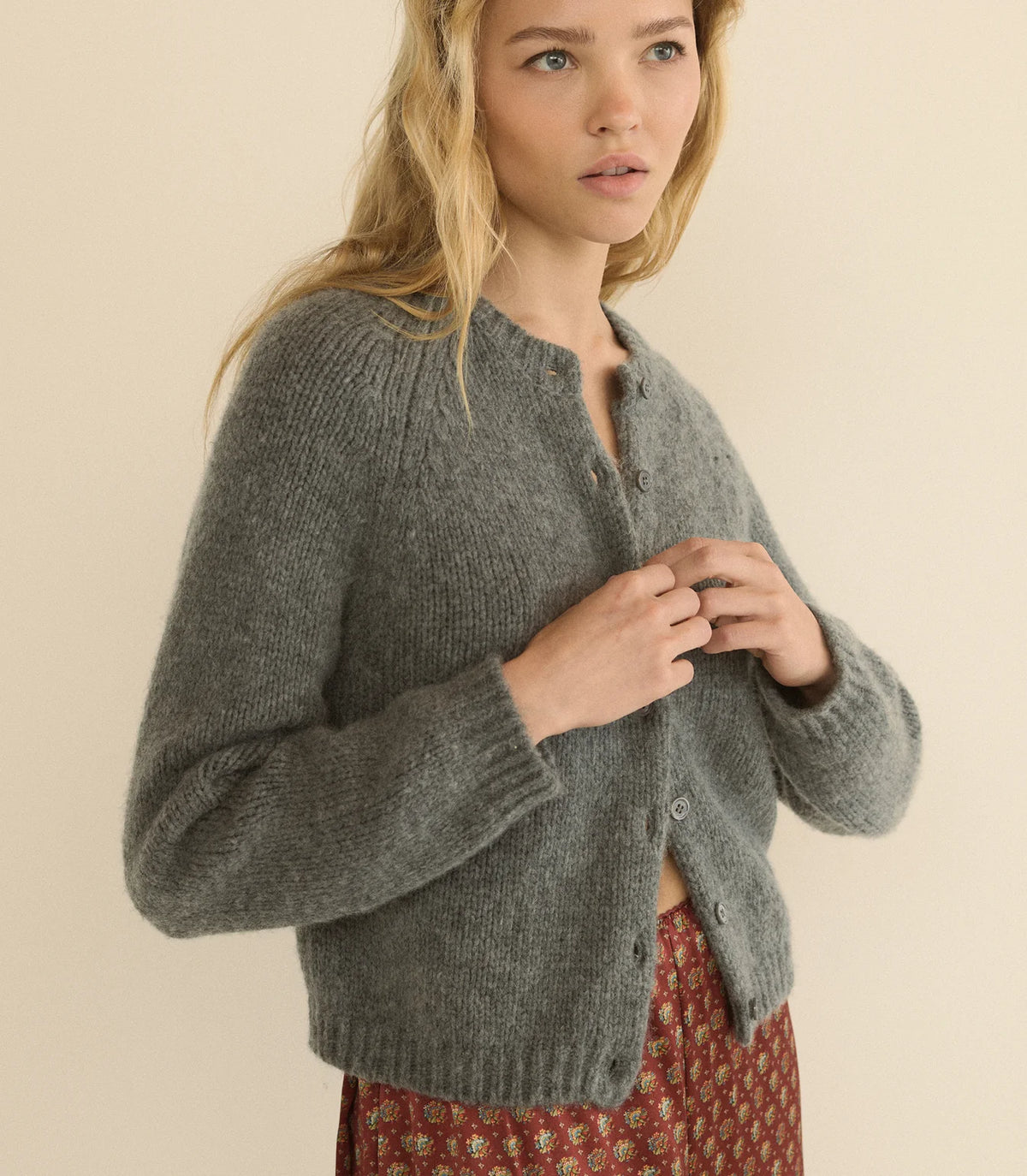 Doen Darcy Cardigan - Charcoal Melange