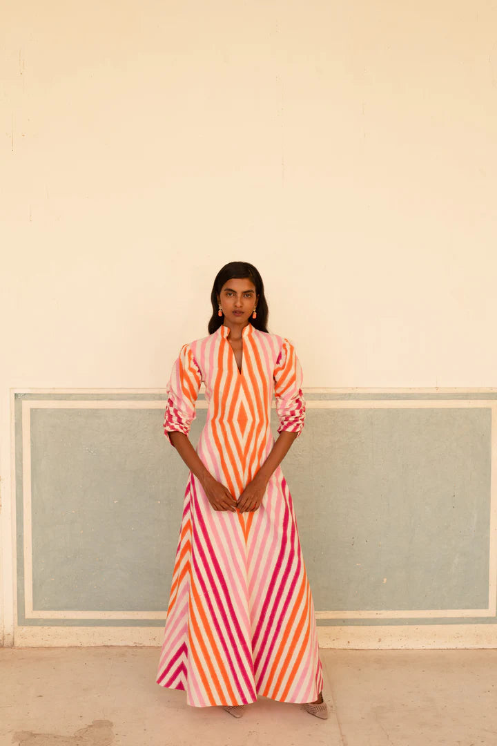 De Castro Multicolor Illusion Dress