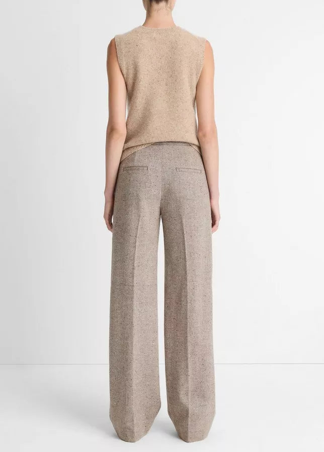 Vince Donegal Wool-Blend Wide-Leg Trouser