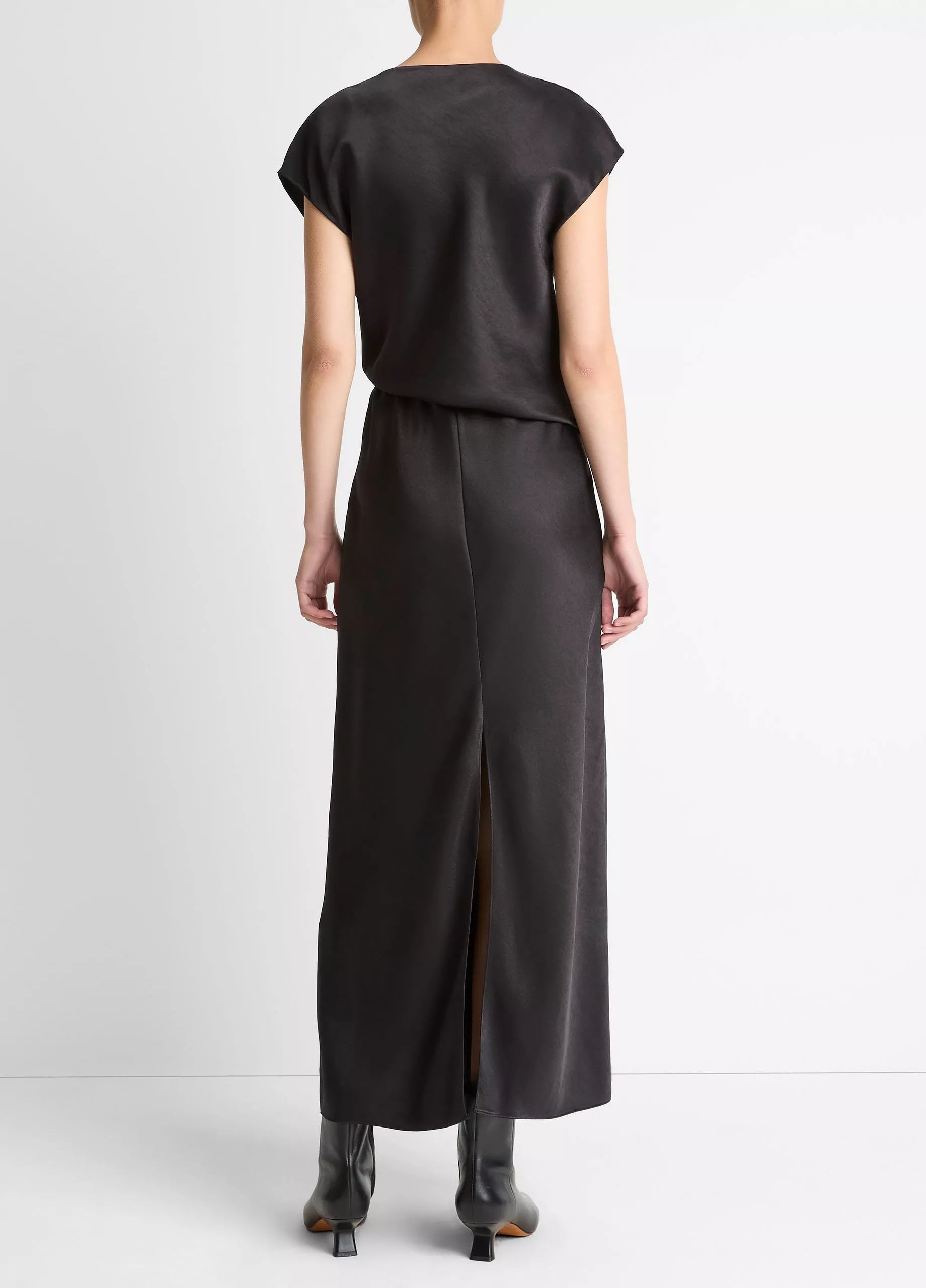 Vince Draped Satin Cowl-Neck Dress