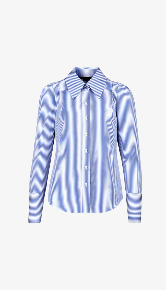 Smythe Box Pleat Shirt - Blue Oxford