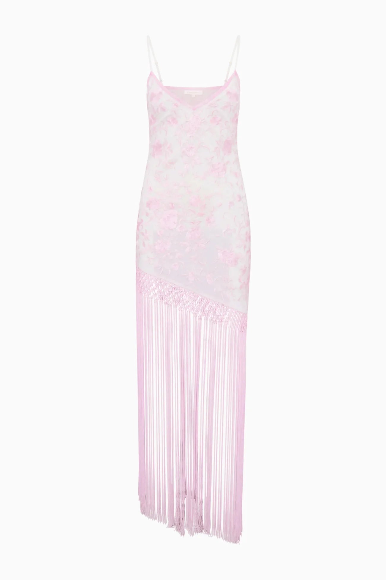 LoveShackFancy Evalette Floral Fringe Maxi Dress