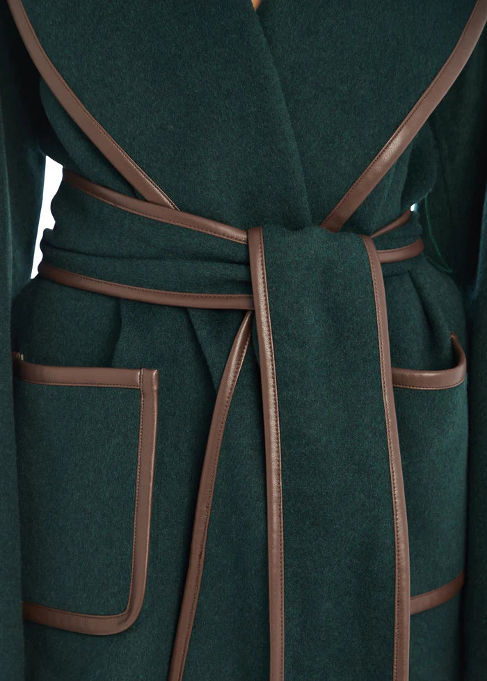 SER.O.YA Dulcetta Wool Coat - Evergreen