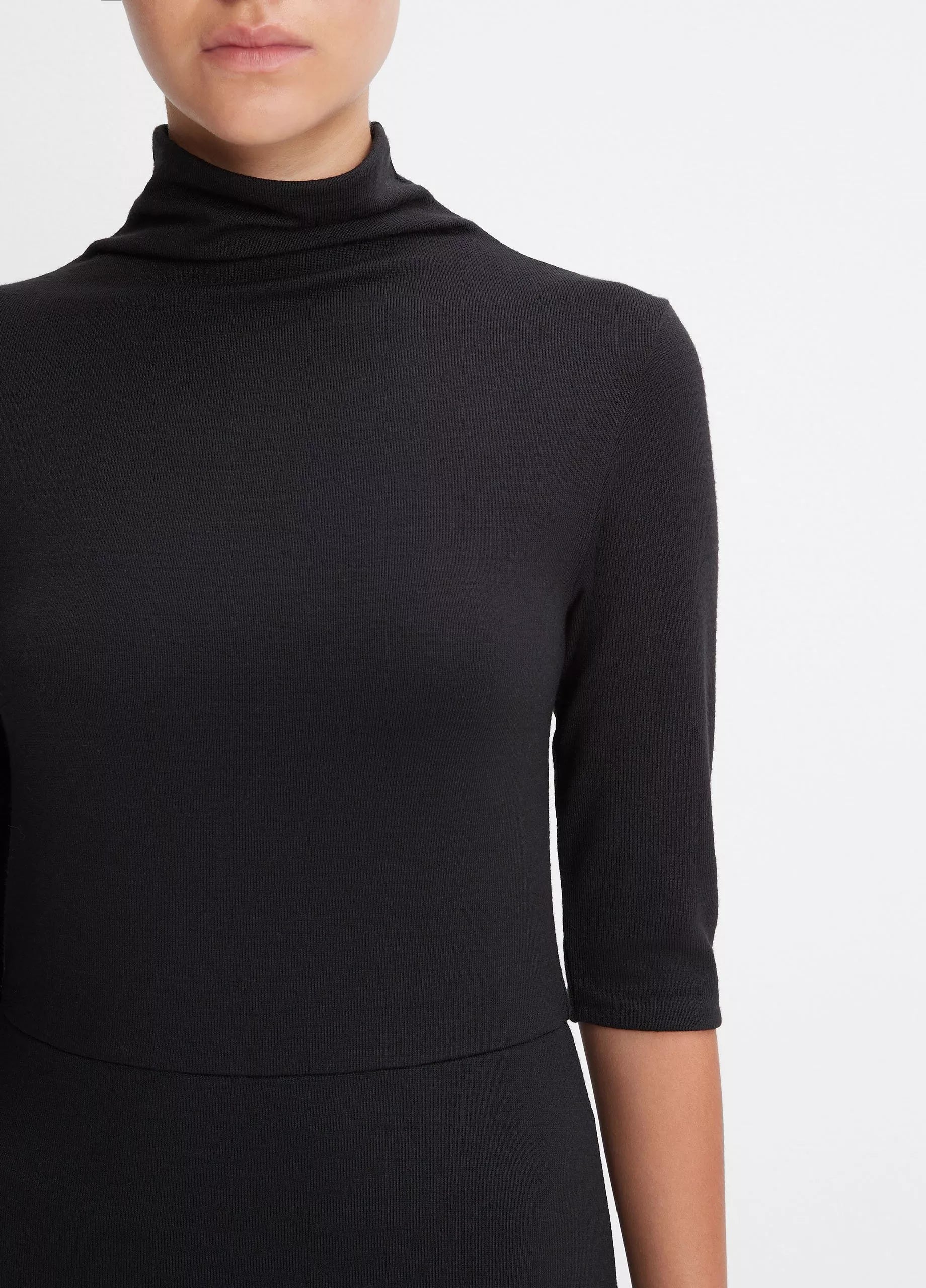 Vince Elbow Sleeve Turtleneck Dress