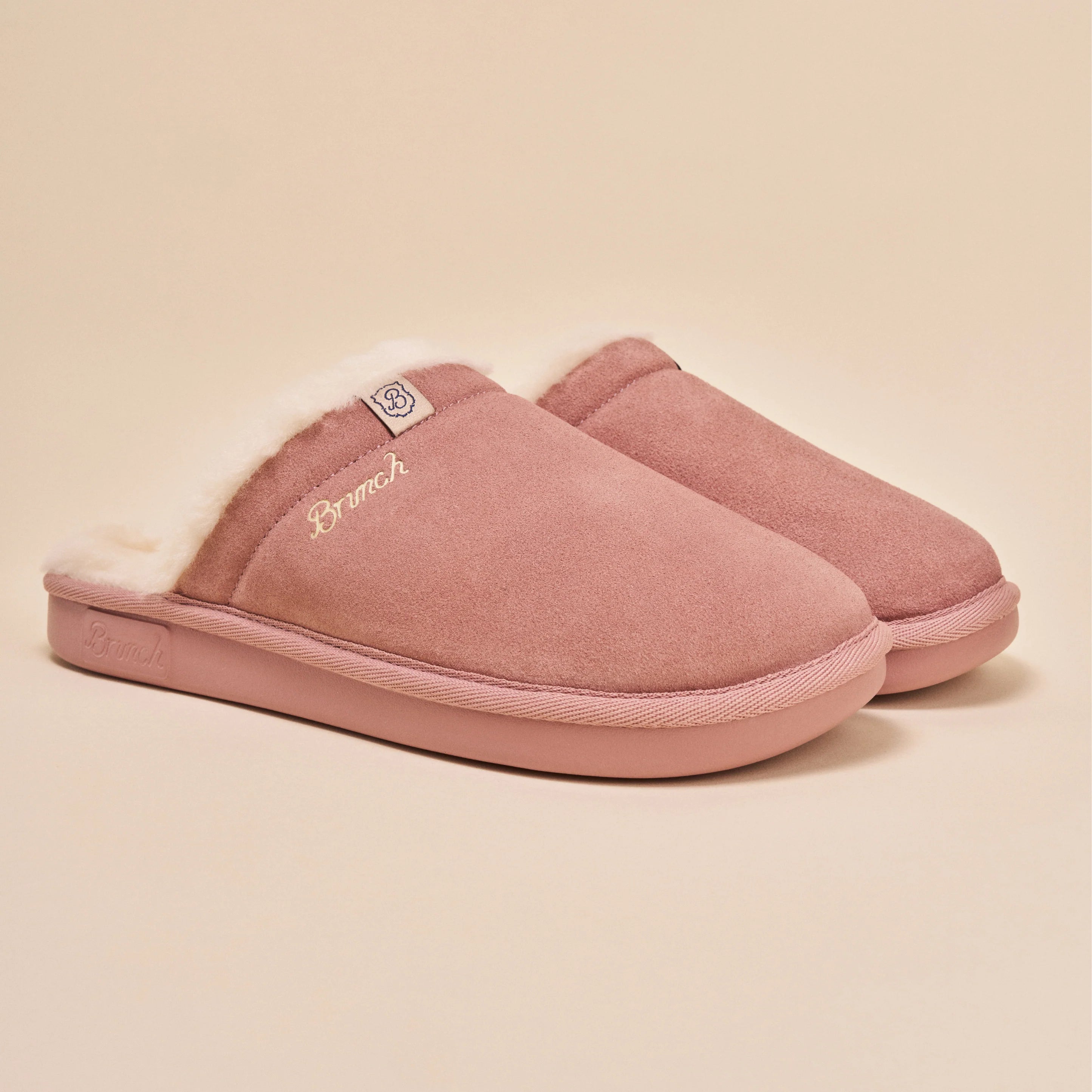 Brunch Slippers - Essential Suede Shearling - Mauve