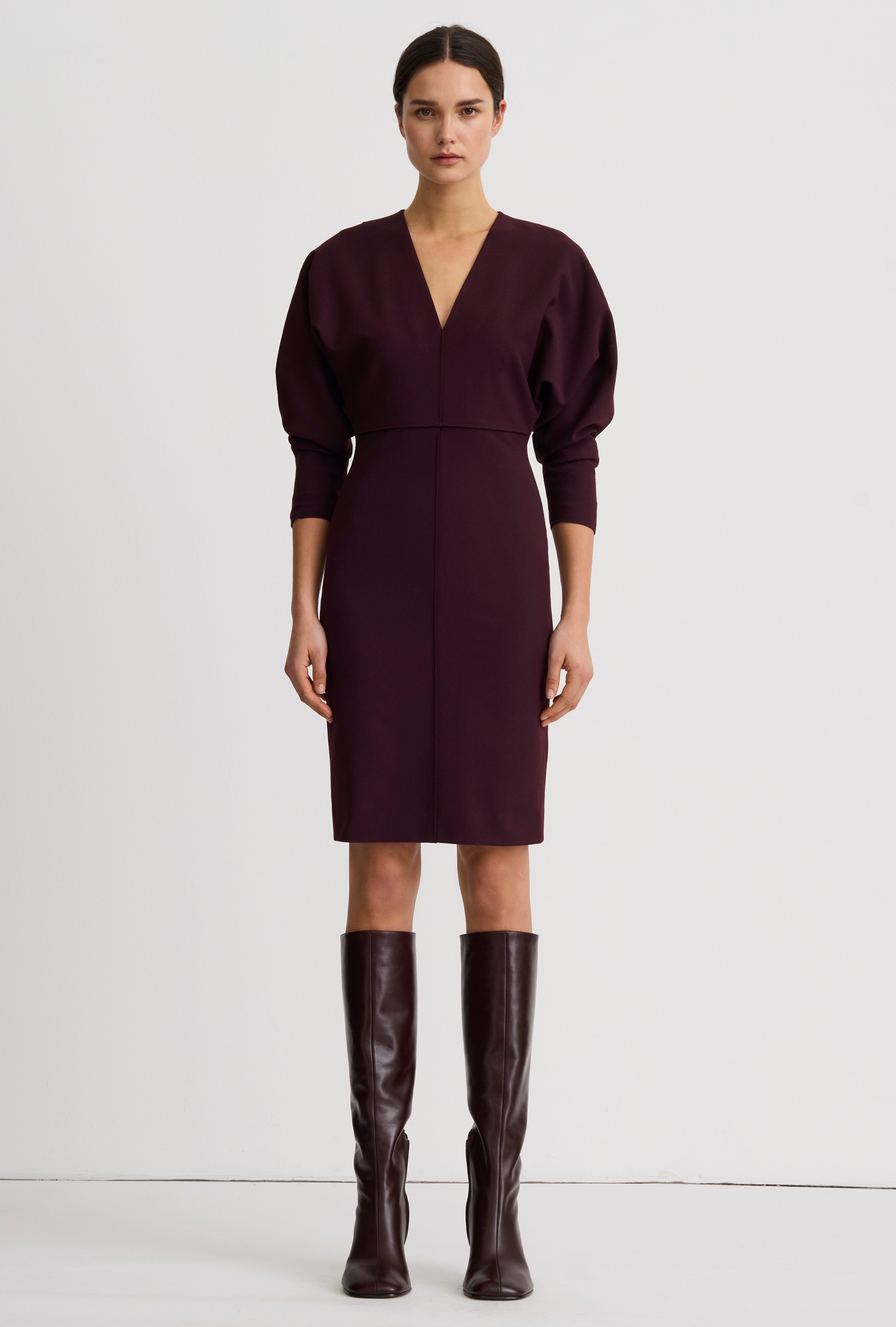 V-Neck Dolman Dress