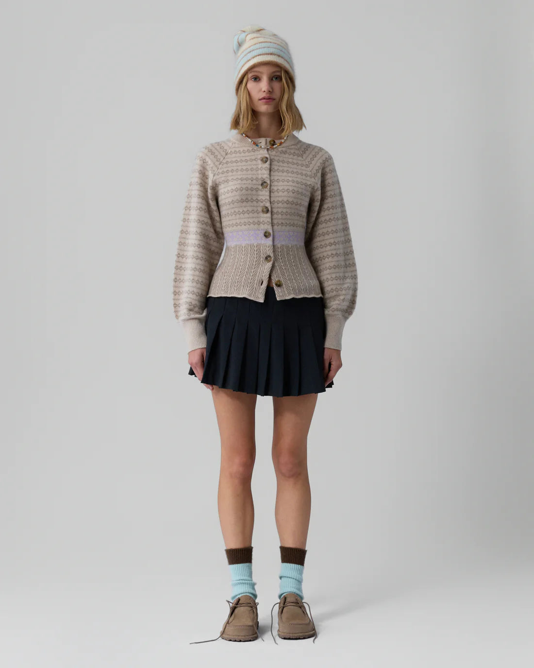 Guest In Residence Fairisle Sculpted Cardigan - Sand