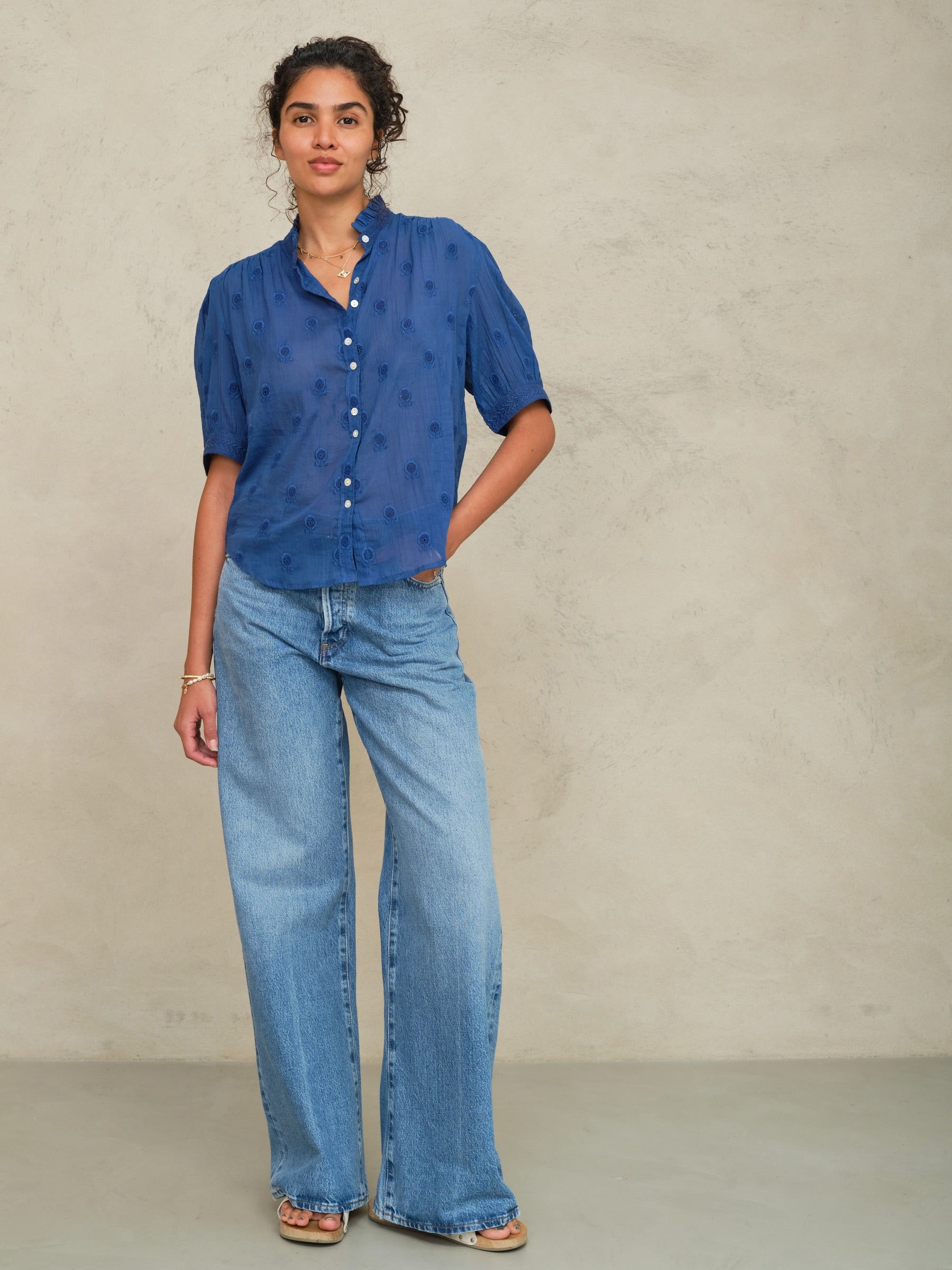 FRANI EMB S/S TOP