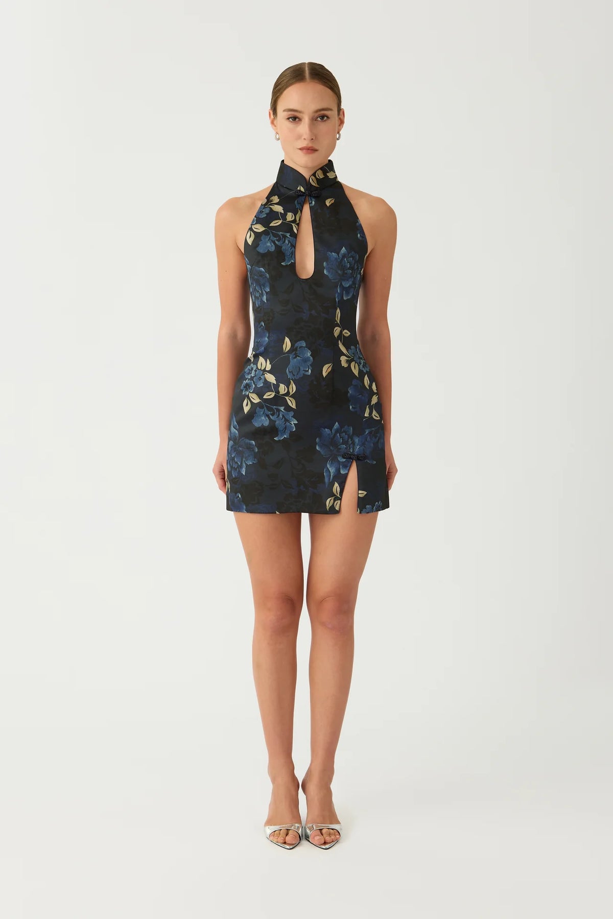 Sau Lee Eva Satin Mini Dress