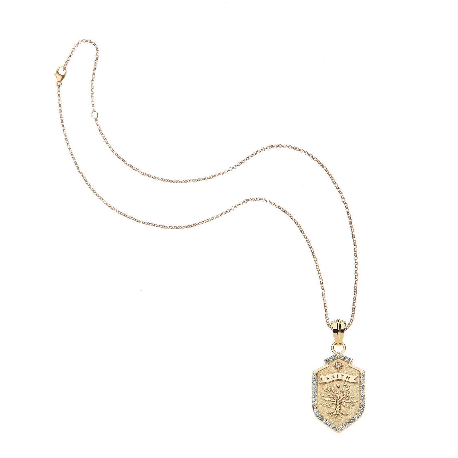 Jane Win FAITH Shield Pendant Necklace