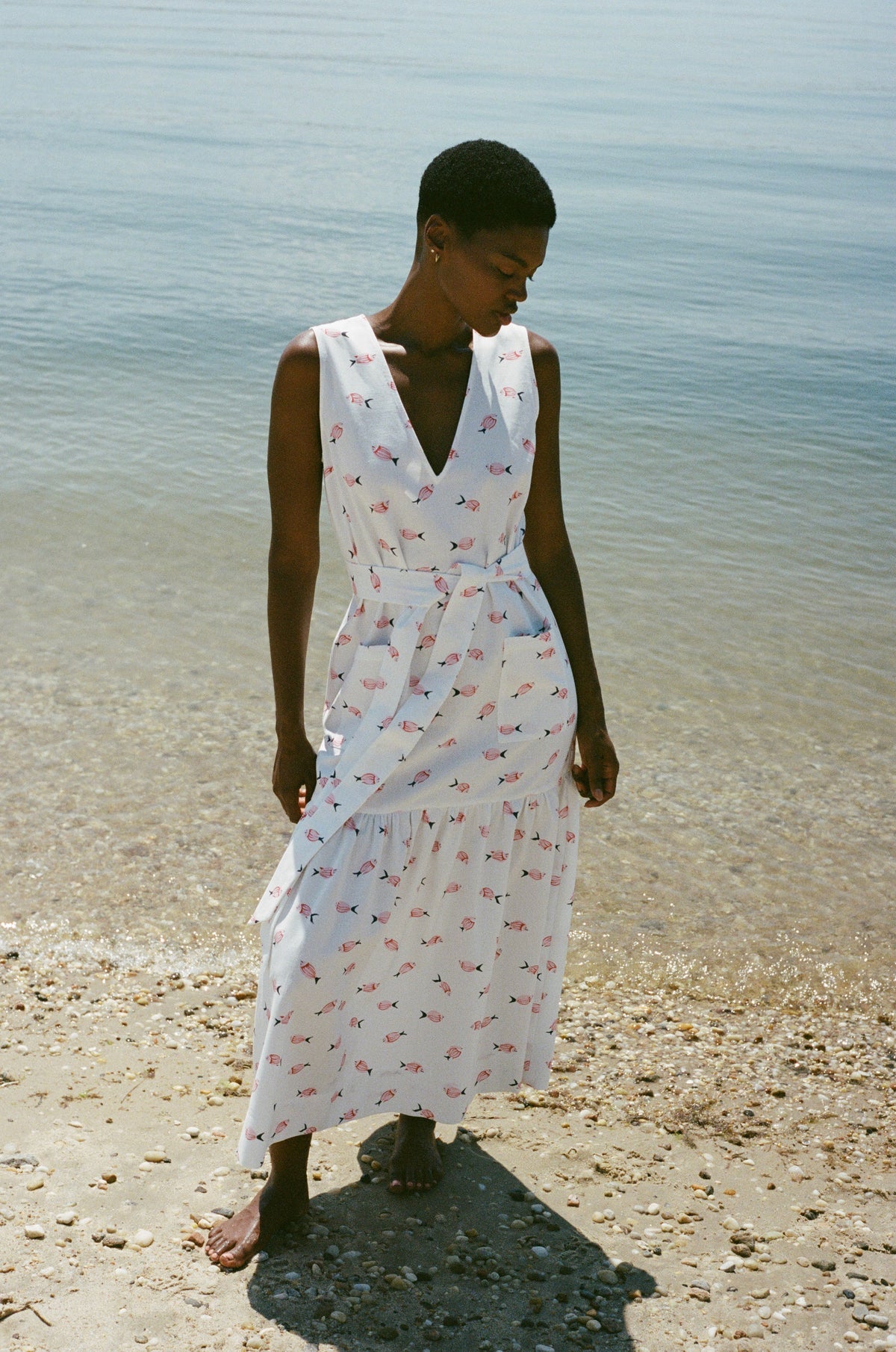 Coco Shop V-Neck Shift Dress with Belt