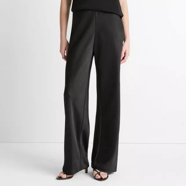 Vince Fluid Satin Bias Pant - Black